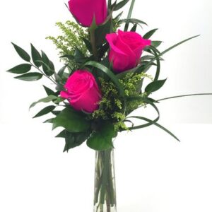 Triple Rose In Vase